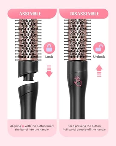 Lopeie 5 in 1 Wand Curling Iron Set, Hair Styling Tools with Thermal Brush and 4 Interchangeable Ceramic Barrels from 1/2 to 1 1/2 inch, Fast Heating, Dual Voltage Hair Curler, Gifts for Women - Image 6