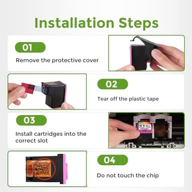 61XL Ink Cartridge Black and Color Combo Pack Replacement for HP Ink 61 HP61 XL HP61XL for 5530 3510 4500 4635 2620 4630 5535 2540 4502 3050 1510 4632 4501 2542 2514 3020a 4610 1000 1010 1510 Printer - Image 5