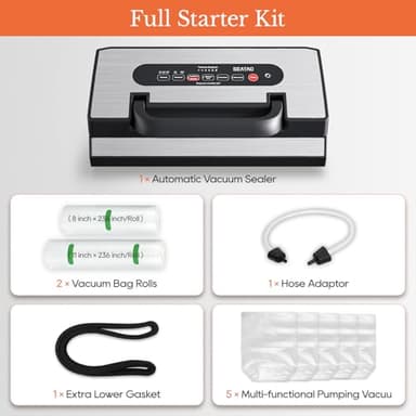 Upgraded Vacuum Sealer for Liquid, SEATAO 90Kpa Vacuum Sealer Machine for Dry/Moist/Liquid Food, Easy-Lock Handle, Double Heat Seal, Built-in Cutter and Bag Storage & Removable Drip Tray - Image 8