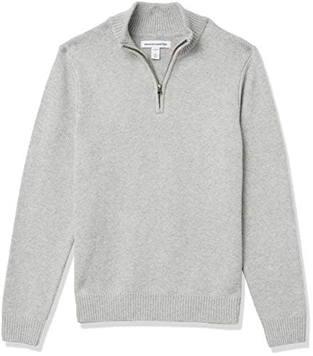 Amazon Essentials Men's Long-Sleeve Soft Touch Quarter-Zip Sweater, Light Grey, X-Large - Image 1