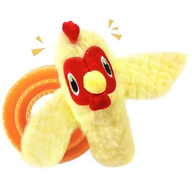 CHIWAVA 2-in-1 Dog Interactive Squeaky Plush Toy Chicken with Slow Feeder Bowl for Small Medium Dogs 9.8 Inch - Image 4