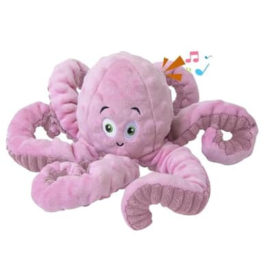 BUYPOW Dog Squeaky Toys Octopus - Tough Plush Large Medium & Small Dog Toys - Stuffed Animals Puppy Toys (Octopus Pink) - Image 1