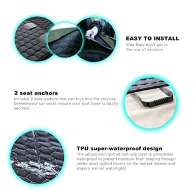 Meginc Dog Seat Covers for Back Seat, Dog Car Seat for Tesla Model 3, 100% Waterproof Pet Seat Cover Protects from Scratches, Scuffs, Hammock for Tesla with Mesh Window & Headrest Protection - Image 4