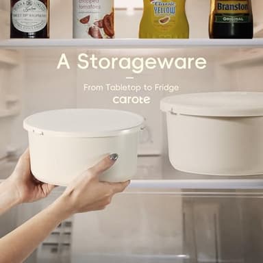 CAROTE 25pcs Pots and Pans Set Non Stick, Cookware Sets, Kitchen Set, Oven/Dishwasher/Fridge Safe, Space Saving Pots Set, Nonstick Set with Versatile Detachable Handle with Knife Set, Cream - Image 6