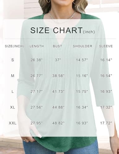 FreshNight Womens 3/4 Sleeve Tops and Blouses Women V Neck T Shirt Womens Summer Tops Casual Trendy Top for Women 2025 XL - Image 5