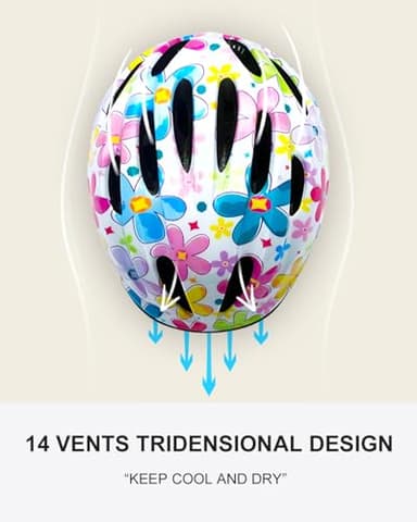 Girl Helmet for Bike,Kids Bike Pink Helmet for Girls Approximately Ages 3-10 Years Adjuastable and Multi-Sport, from Toddler to Kids CPSC Certicated - Image 4