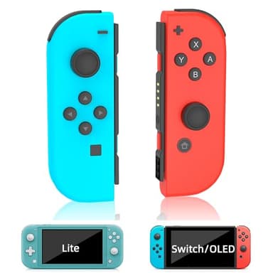 FAREMOCI Wireless Switch Controller Replacement for Switch/OLED/Lite,Dual Vibration, 6-Axis Gyro, Wake-Up, Motion Control, Screenshot, Anti-Slip grip/Joystick,Left/Right Gamepad,No NFC,(Blue and Red) - Image 1
