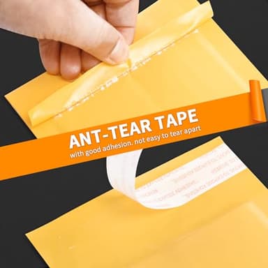 packbabol Kraft bubble mailers 10.5x15 Inch 50 Pack,Self-Sealing Paper Envelopes for Packaging,Strong Adhesion Envelope Mailers, Waterproof Cushioned Padded Shipping Bags Yellow #5 - Image 3