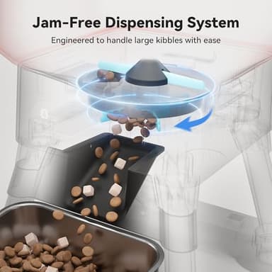 14L Automatic Dog Feeder for Large Breed – Extra Large Capacity, Anti-Blockage, Timed Auto Dog Food Dispenser, Dual Power Supply, Stainless Steel Bowl - Image 3