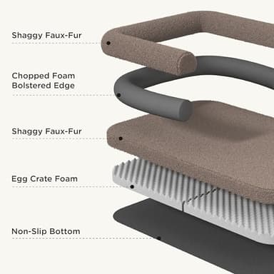 Bedsure Foldable Human Size Giant Dog Bed for Adults, 2 in 1 Calming Pet Bed with Egg Foam Supportive Mat and Waterproof Liner, Faux Fur Orthopedic Sofa, Camel - Image 2