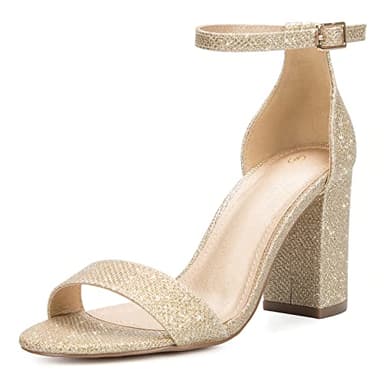 COASIS Women's Chunky Block Heels Open Toe Ankle Strap 3.5 Inch Heeled Sandals - Image 1