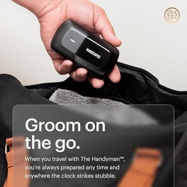 MANSCAPED® The Handyman™ Compact Face Shaver – Portable Men’s Travel Facial Hair Groomer, USB-C Rechargeable Razor, Electric Foil Face Shaver, Waterproof, Cordless, Dual-Action SkinSafe® Foil Blades - Image 5