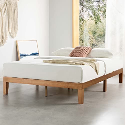 Mellow Naturalista Classic - 12 Inch Solid Wood Platform Bed with Wooden Slats, No Box Spring Needed, Easy Assembly, King, Natural Pine - Image 1
