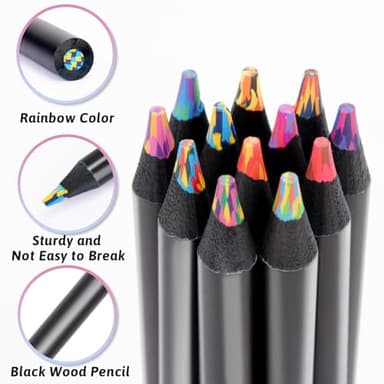 Yangmei Stocking Stuffers, Art Supplies, 12 Rainbow Colored Pencils, Teen Girl Gifts Trendy Stuff, Art Supplies for Kids 9-12, Gifts for 5-12 Year Old Girl, Arts and Crafts for Kids Ages 8-12 - Image 5