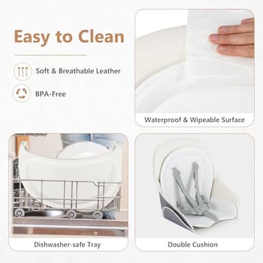 INFANS 8 in 1 Baby High Chair, Convertible Highchair for Babies and Toddlers, Infant Dining Booster Seat, Building Block Table, Kids Stool Table Chair Set with Removable Tray (8 in 1, White) - Image 8