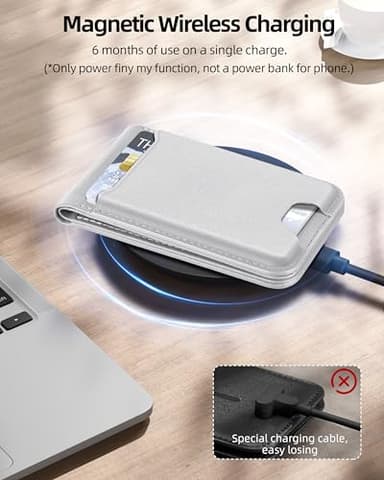 ExtreLife for Magsafe Wallet, Works with Apple Find My, Strongest Magnetic Wallet for iPhone 16/15/14/13/12 Series, Magnetic Card Holder with Adjustable Stand, 6 Cards Holder, Vegan Leather, Gray - Image 8