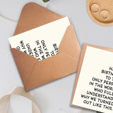 Hqulpr Funny Happy Birthday Cards for Sister & & Mom & Brother & Men & & Women, Best Firend, Greeting Card=7in x 5in(Folded), Envelope = 7.5in x 5.5in - Image 6