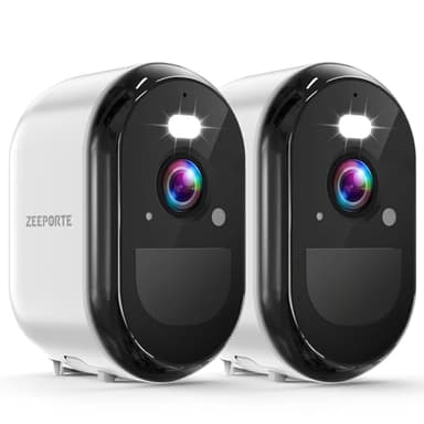 2K Security Cameras Wireless Outdoor, WiFi Battery Powered Indoor Camera for Home Security with AI Motion Detection, Spotlight, 2-Way Talk, Siren, IP65, Cloud/SD Storage - 2 Cameras - Image 1