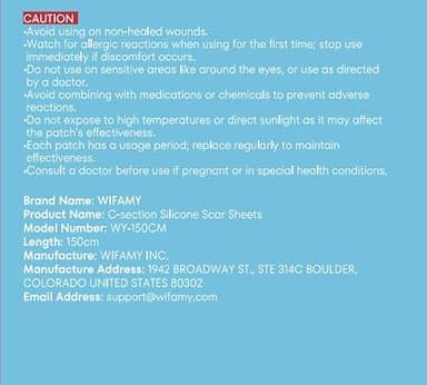 Wifamy Silicone Scar Sheets for Women: Medical Grade Scar Removal C-Section Recovery & Post-Surgery Care (1.6"X 60" Roll-1.5M) - Image 9