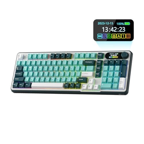 RK ROYAL KLUDGE S98 Mechanical Keyboard w/Smart Display & Knob, Top Mount 96% Wireless Mechanical Keyboard BT/2.4G/USB-C, Hot Swappable, Software Support, Creamy Sounding, 98 Keys - Image 1