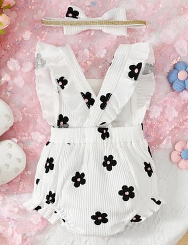 Fullfamous Infant Baby Girl Clothes Outfits Romper Spring Summer Clothing Onesie Bodysuit Jumpsuit ropa de bebe niña Daisy 0-3 Months - Image 3