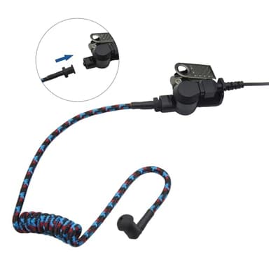 WODASEN Replacement Braided Nylon Fiber Acoustic Coil Tube Moisture Proof Color for Radio Earpiece Headset FBI Police Accessories (Blue-Red-Black-1) - Image 3