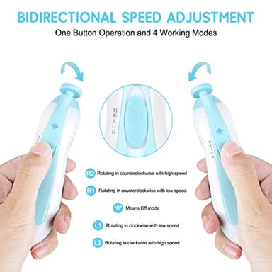 Baby Nail Trimmer Electric,Baby Nail Clippers, 6 in 1 Baby Nail File,Nail File Baby Grooming Kit Manicure Set for Toddler or Adults (Blue) - Image 3