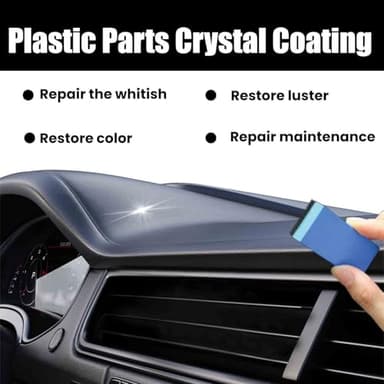 Crystal Coating for Car Plastic Parts, Plastic Restorer Refurbish Agent with Sponge, Automotive Exterior and Interior PlasticParts Scratch Remover, Car Ceramic Coating (3PCS) - Image 3