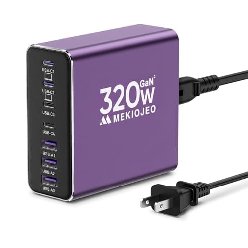 Aluminum Alloy USB C Charger Block Fast GaN Charging Station for Multiple Devices, Dual 65W USB C Laptop Charger for MacBook Pro/Air/iPad Pro/iPhone (Purple) - Image 1