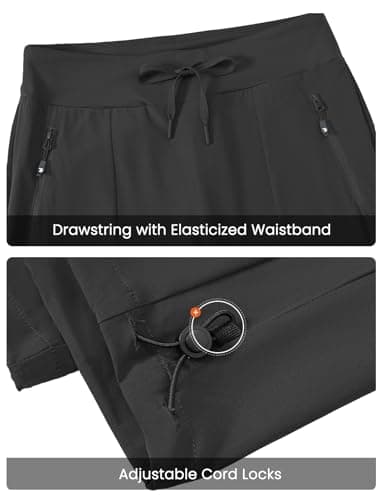 TBMPOY Women's Hiking Pants Lightweight Water Resistant Travel Joggers Quick Dry Outdoor Athletic Pants Zipper Pockets Dark Grey L - Image 3