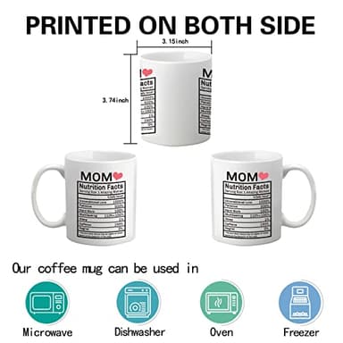 WENSSY Gifts for Mom, Mom Nutrition Facts Mug, Mom Nutrition Facts Gifts, Birthday Mothers Day Gifts for Mom from Daughter Son 11 Ounce with Gift Box - Image 6