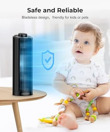 Abolee Tower Fan, 23ft/s Desk Fan, 70° Oscillating Table Fan for Bedroom, Standing Table Fan with 3 Modes, 2024 New 13 Inch Bladeless fan for Bedroom, Home,Office - Image 7