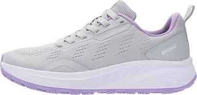 BRONAX Womens Wide Tennis Running Shoes Lightweight Comfy Fitness Outdoor Size 9w Rubber Sole Breathable Gym Cross Training Sneakers Walking Female Footwear Grey and Purple 40 - Image 5
