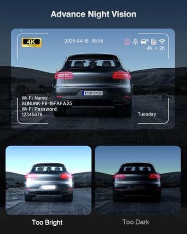 FAIMEE 4K Dash Cam Front and Rear with GPS, Upgraded 5.8G WiFi, Dual Dash Camera for Cars, Night Vision, WDR, 160°Wide Angle, 24H Parking Monitor, Emergency Lock, 3" IPS Screen (64GB Card Included) - Image 3