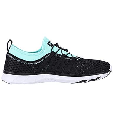 ALEADER Womens Aqua Water Shoes, Summer Tennis Walking Sneakers Black/Cyan/Blue 7.5 B(M) US - Image 4
