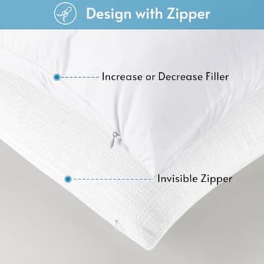 OTOSTAR Set of 2 Linen Throw Pillow Covers with Inserts Included Decorative Square Pillowcases with Inserts 20x20 Inch for Home Decor Sofa Bedroom Car 50 x 50 CM Pure White - Image 3