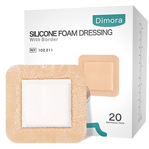 Dimora Silicone Foam Dressing with Border 20 Pack Adhesive 4"x4" Waterproof Wound Dressing Bandage for Wound Care - Image 1