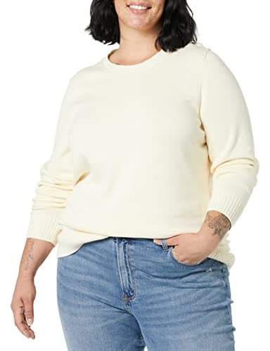 Amazon Essentials Women's Crewneck Sweater, 100% Cotton, Pale Peach, Small, Plus Size Available - Image 5