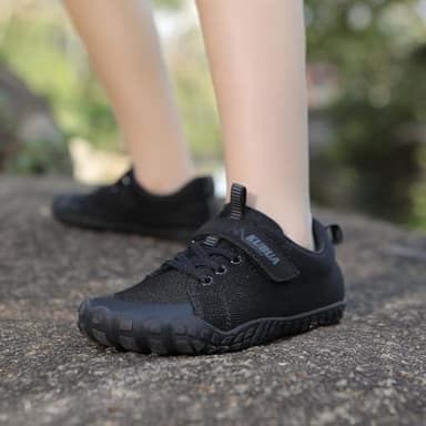 KUBUA Kids Barefoot Shoes Boys Girls Minimalist Sneakers Naturally Splay Shoes for Sports Running Walking Tennis Athletic Gym B Black 3.5 Big Kid - Image 6