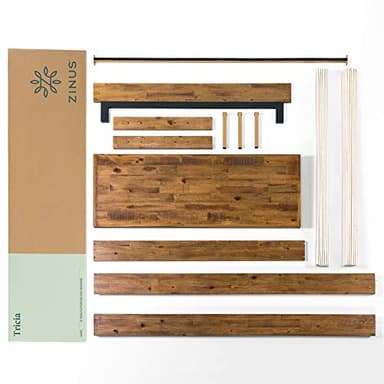 ZINUS Tricia Wood Platform Bed Frame with Adjustable Headboard, Wood Slat Support with No Box Spring Needed, Easy Assembly, King - Image 7