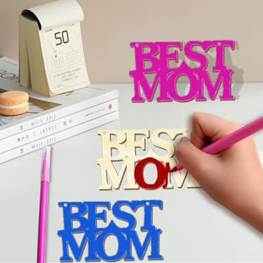12PCS Mothers Day Unfinished Wood Crafts for Kids School Classroom, DIY Coloring Best MOM Wood Crafts,School Classroom Home Fun Activities - Image 5