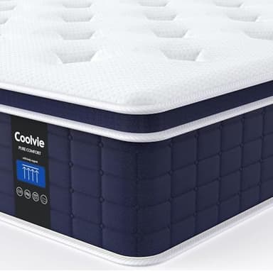 Full Size Mattress 12 Inch, Coolvie Firm Mattress Hybrid in a Box with CertiPUR-US® Certified Foam, Individual Pocket Spring for Motion Isolation & Pressure Relief- Comfort Night Sleep-100-Night Trial - Image 1