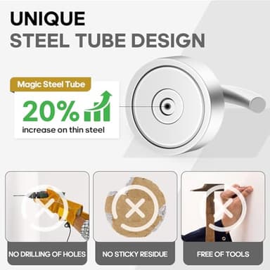 Neosmuk Magnetic Hooks, Cruise Ship Essentials, 30lb+ Heavy Duty Magnetic Hooks for Cruise Cabins, Refrigerator, Grill, Hanging, and Travel | Extra Strong Must-Haves Magnet Hook,Silver, 5 Pack - Image 2