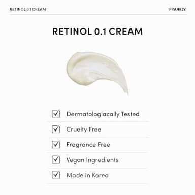 FRANKLY Retinol 0.1% Cream, 1.01 fl oz - Beginner Retinol | Night Cream | with Ceramides & Natural Ginseng | Anti-aging, Wrinkles Care, Reduces Congestion and hyperpigmentation | Korean Skin Care - Image 9