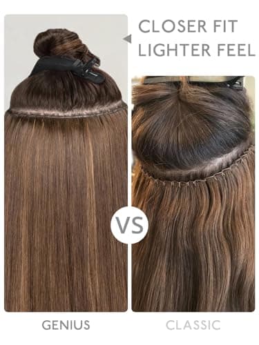 WENNALIFE Genius Sew in Weft Hair Extensions Real Human Hair, 20 inch 120g Balayage Natural Black to Chestnut Brown Sew in Human Hair for Women Natural Remy Hair Invisible Extensiones De Cabello - Image 4