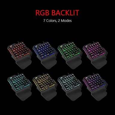 RedThunder One Handed Gaming Keyboard RGB Backlit 35 Keys Portable Mini Gaming Keypad Ergonomic Game Controller for PC Gamer - Image 2