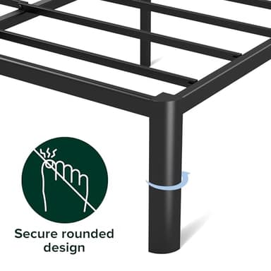 ZINUS Van 16 Inch Metal Platform Bed, Steel Slat Support, No Box Spring Needed, Eco Friendly WonderBox Packaging, Easy Assembly, Black, Full - Image 4