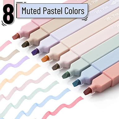 Mr. Pen- Aesthetic Highlighters, 8 Pcs, Chisel Tip, Muted Pastel Color, No Bleed Bible Highlighter Pastel, Highlighters Assorted Colors, Highlighter Set - Image 2