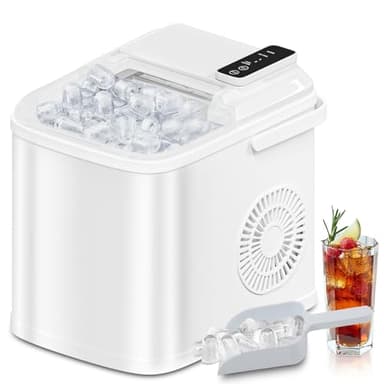 DollarDash 26LBS Per Day Portable Countertop Ice Maker, Self-Cleaning 2 Sizes of Bullet Ice Machine with Scoop and Basket, 9 Cubes in 6 min,Ideal for Home/Kitchen/Bar/Camping (Home, 26lbs/Day) - Image 1