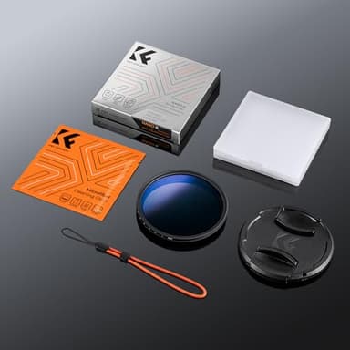K&F CONCEPT 52mm Variable ND Camera Lens Filter ND2-ND400 (1-9 Stops) + Filter Cap + Cleaning Cloth 18 Multi-Layer Coatings Adjustable Neutral Density Ultra Slim for Camera Lenses(K-Series) - Image 7
